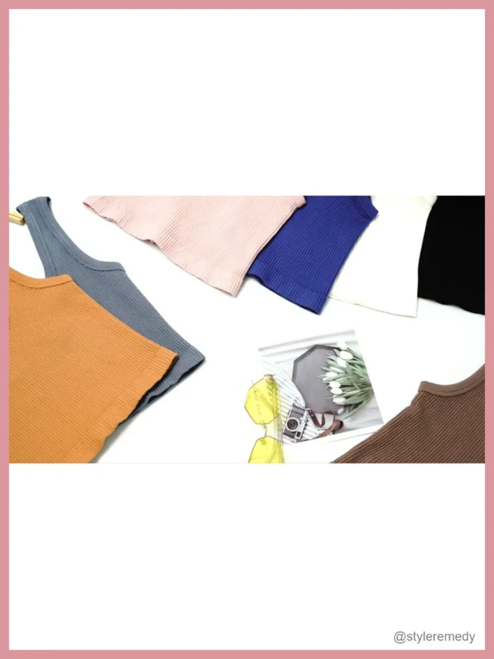 3 Pack Ribbed Crop Tank Tops V-Neck Sleeveless Summer Tops